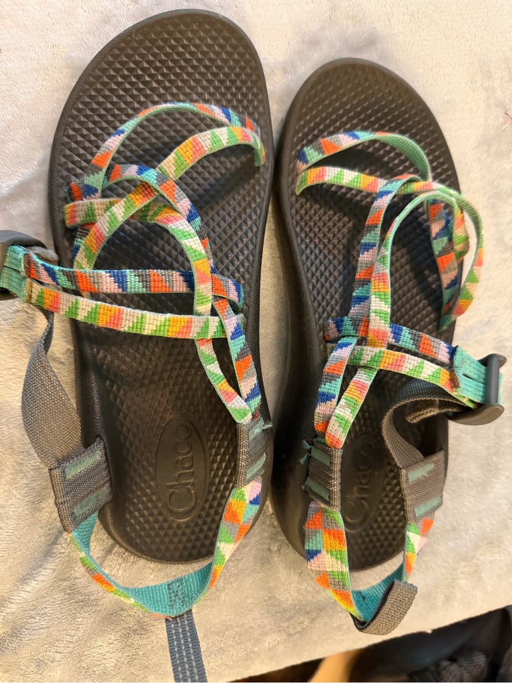Chaco Kids Multicolor Strappy Sandals with Black Footbed